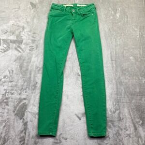 Pilcro and‎ the Letterpress Mid Rise Skinny Jeans Emerald Green Size 25 Boho